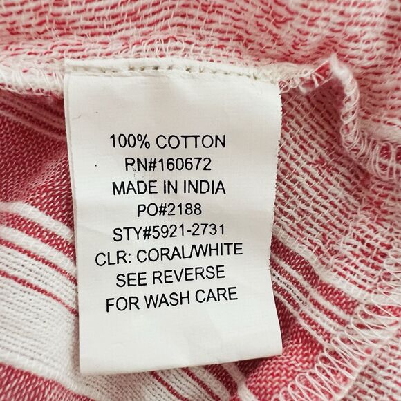 Blue Island Pink & White Candy Striped Cotton Ruffly Flowy Summer Dress Medium - Picture 8 of 9